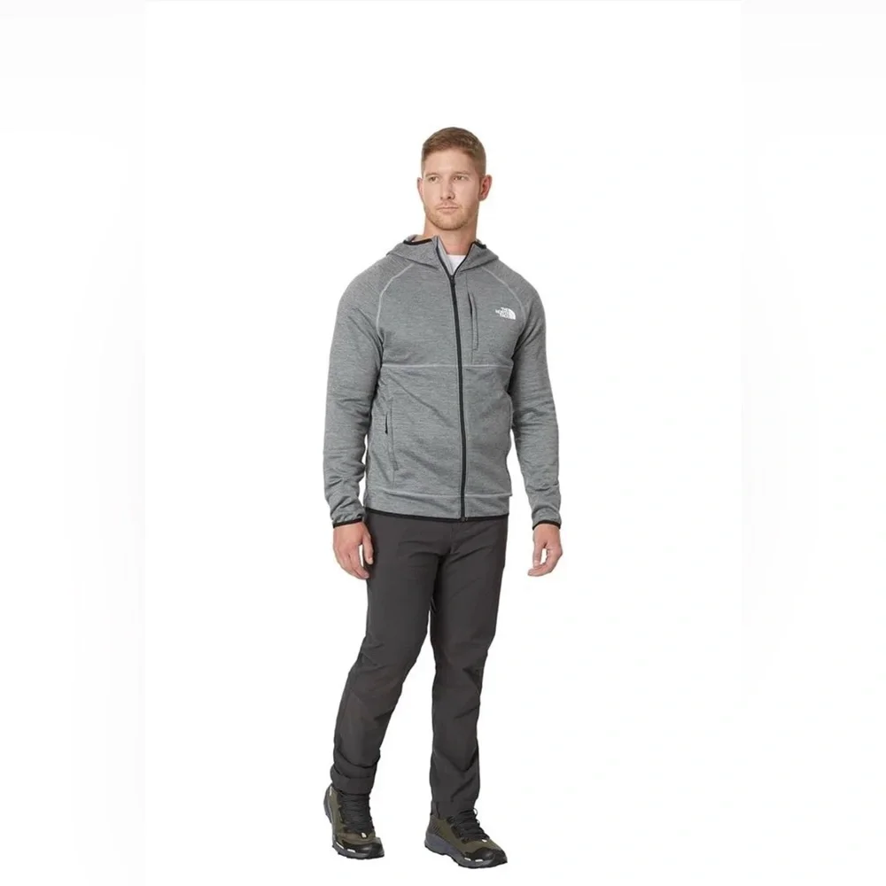 The North‎ Face Canyonlands Mens Performance Fleece Gray Hooded Jacket XXL
